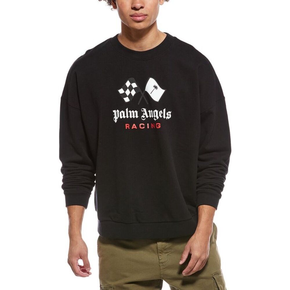 Palm Angels Mens  Crewneck Sweatshirt, Black